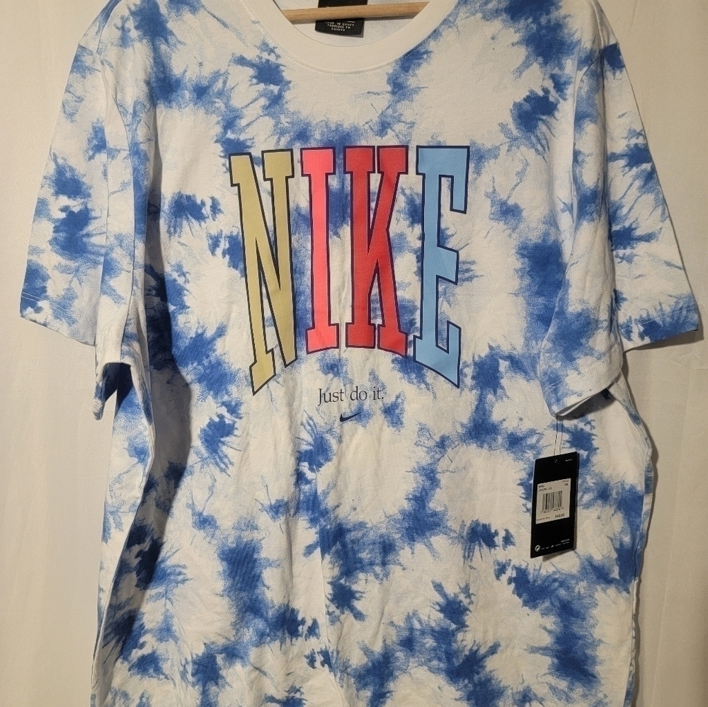 NIKE SPORTSWEAR TIE DYE T-SHIRT WHITE/MULTICOLOR CK0156-100 World peace size XXL